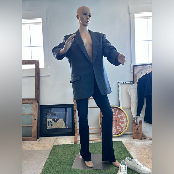 Blazer, 100% virgin Wool, Canadian made, Grey Pinstripe, - Picture 2 of 16